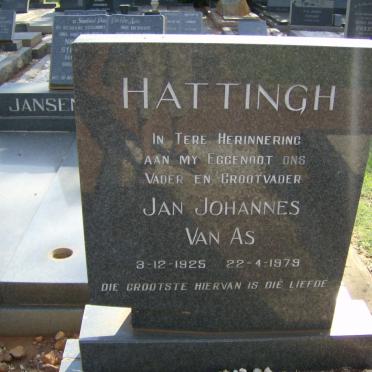 HATTINGH Jan Johannes Van As 1925-1979