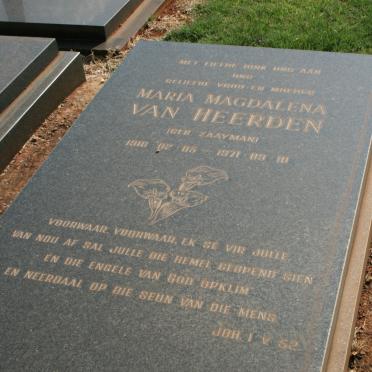 HEERDEN Maria Magdalena, van nee ZAAYMAN 1918-1971