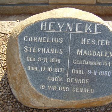 HEYNEKE Cornelius Stephanus 1879-1971 &amp; Hester Magdalena BARNARD 1886-1980