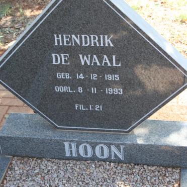 HOON Hendrik De Waal 1915-1993