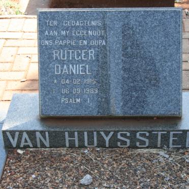 HUYSSTEEN Rutger Daniel, van 1915-1989