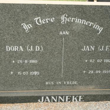 JANNEKE J.F.J. 1912-1995 &amp; J.D. 1910-1999