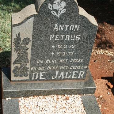 JAGER Anton Petrus, de 1973-1973