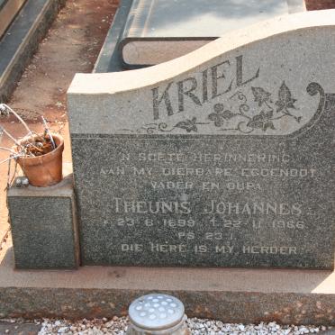 KRIEL Theunis Johannes 1899-1966