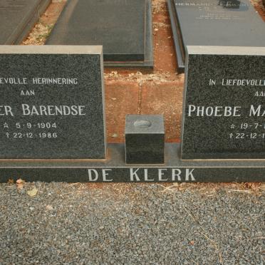 KLERK Pieter Barendse, de 1904-1986 &amp; Phoebe Magrietha 1908-1995