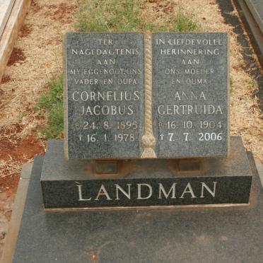 LANDMAN Cornelius Jacobus 1895-1978 &amp; Anna Gertruida 1904-2006