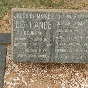 LANGE Jacobus Marius, de 1974-1978