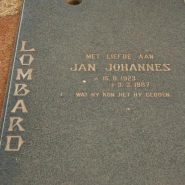 LOMBARD Jan Johannes 1923-1987