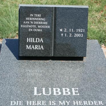 LUBBE Hilda Maria 1921-2003