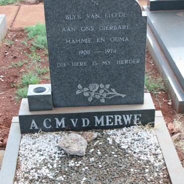 MERWE A.C.M., v.d. 1908-1974