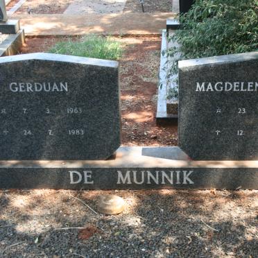 MUNNIK Gerduan, de 1963-1983 :: DE MUNNIK Magdelena Helen 1936-1982