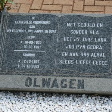 OLWAGEN Deon 1930-1991 &amp; Swannie 1927-2003