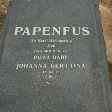 PAPENFUS Johanna Gerttina 1913-2000