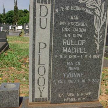 PLOOY Roelof Machiel, du 1916-1990 &amp; Yvonne 1923-2012