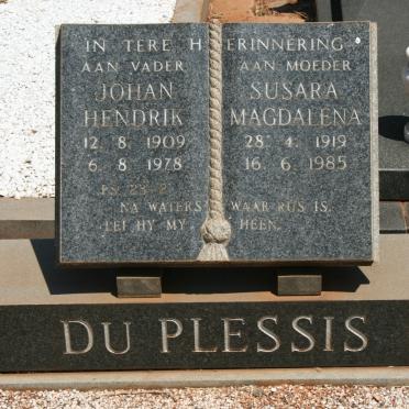 PLESSIS Johan Hendrik, du 1909-1978 &amp; Susara Magdalena 1919-1985