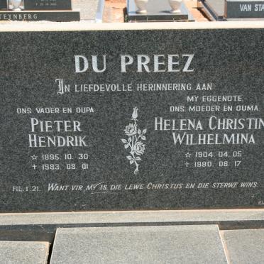 PREEZ Pieter Hendrik, du 1895-1983 &amp; Helena Christina Wilhelmina 1904-1980
