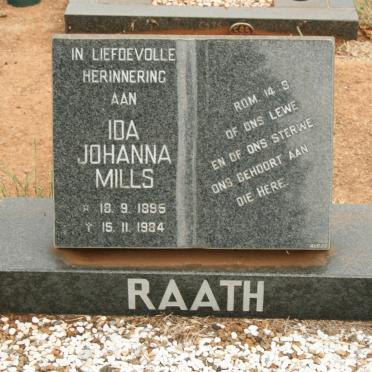 RAATH Ida Johanna Mills 1895-1984