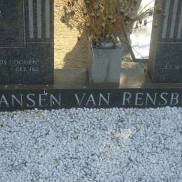 RENSBURG Hermanus, Jansen van 1886-1942    