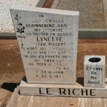RICHE Lynette, le nee VISSER 1948-1973