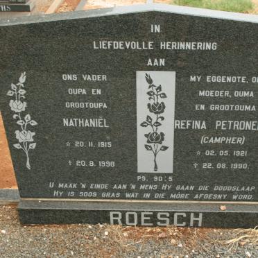 ROESCH Nathaniél 1915-1998 &amp; Refina Petronella CAMPHER 1921-1990