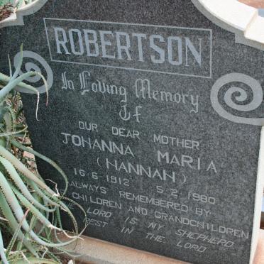 ROBERTSON Johanna Maria 1912-1980