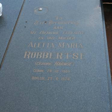 ROBBERTSE Joseph 1907-1976 &amp; Aletta Maria HARMSE 1909-1974