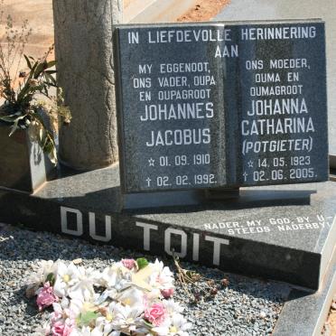 TOIT Johannes Jacobus, du 1910-1992 &amp; Johanna Catharina POTGIETER 1923-2005