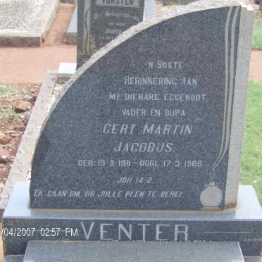 VENTER Gert Martin Jacobus 1911-1969