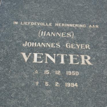 VENTER Johannes Geyer 1950-1994