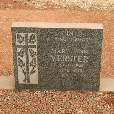 VERSTER Mary Ann 1903-1972
