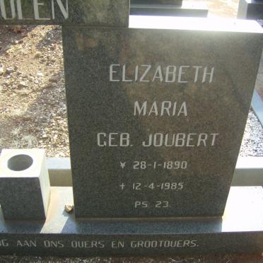 VERMEULEN Elizabeth Maria nee JOUBERT 1890-1985