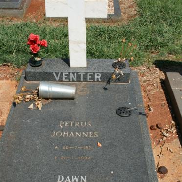 VENTER Petrus Johannes 1921-1994 &amp; Dawn Irene 1929-2006