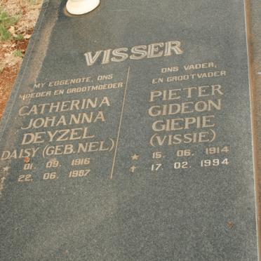 VISSER Pieter Gideon Giepie 1914-1994 &amp; Catharina Johanna Deyzel NEL 1916-1987