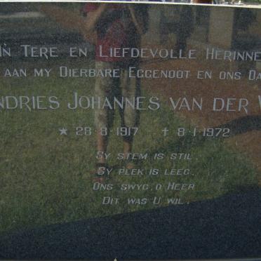 WALT Andries Johannes, van der 1917-1972