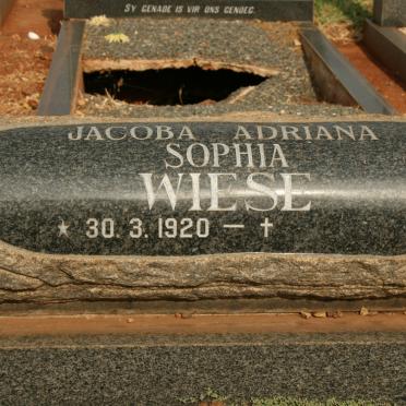 WIESE Jacoba Adriana Sophia 1920-