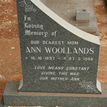 WOOLLANDS Ann 1897-1986