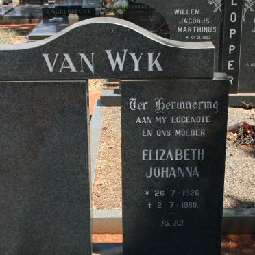 WYK Elizabeth Johanna, van 1926-1980