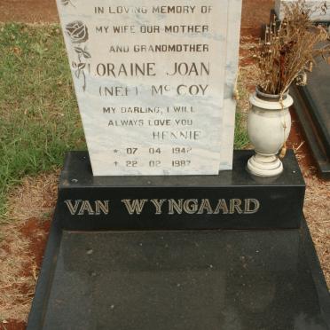 WYNGAARD Loraine Joan, van nee McCOY 1942-1987