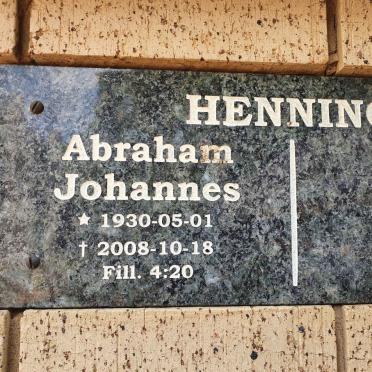 HENNING Abraham Johannes 1930-2008