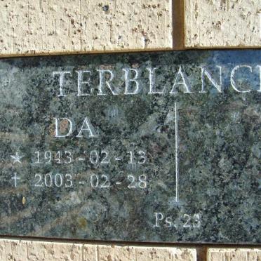 TERBLANCHE D.A. 1943-2003