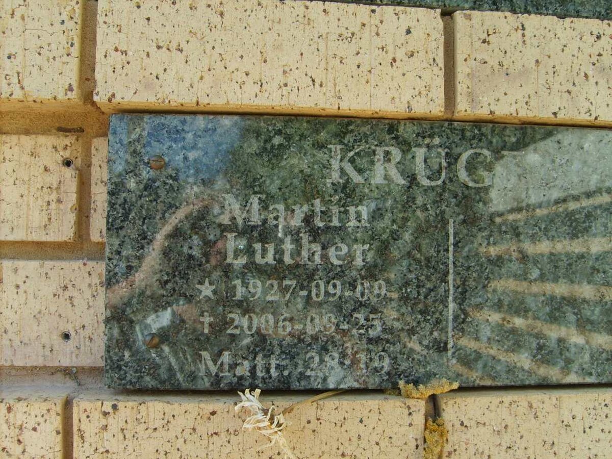 KRUGER Martin Luther 1927-2006