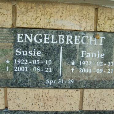 ENGELBRECHT Fanie 1922-2004 &amp; Susie 1922-2001