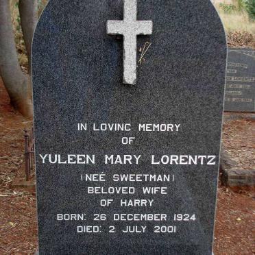 LORENTZ Yuleen Mary nee SWEETMAN 1924-2001