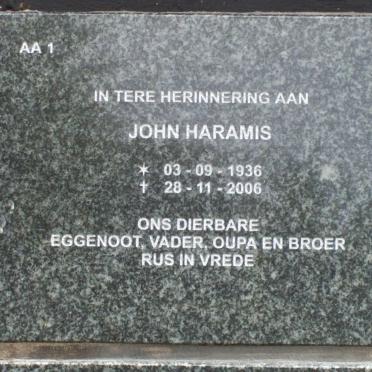 HARAMIS John 1936-2006