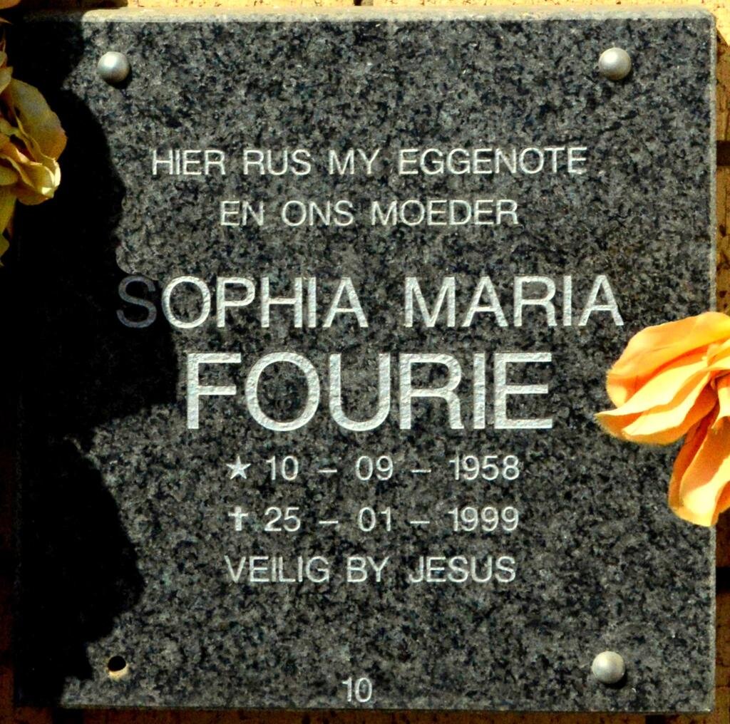 FOURIE Sophia Maria 1958-1999