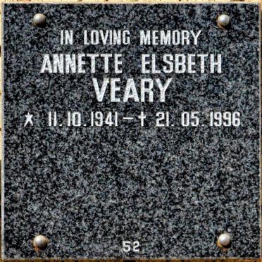 VEARY Annette Elsbeth 1941-1996