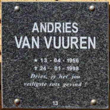 VUUREN Andries, van 1956-1998