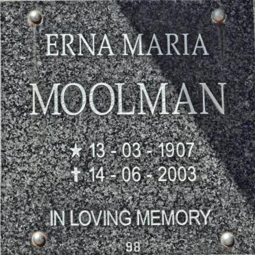 MOOLMAN Erna Maria 1907-2003
