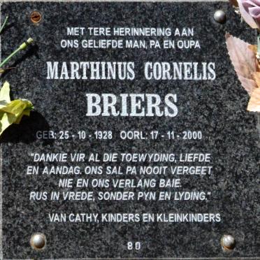 BRIERS Marthinus Cornelis 1928-2000