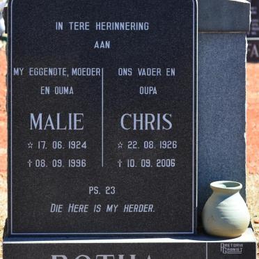BOTHA Chris 1926-2006 &amp; Malie 1924-1996